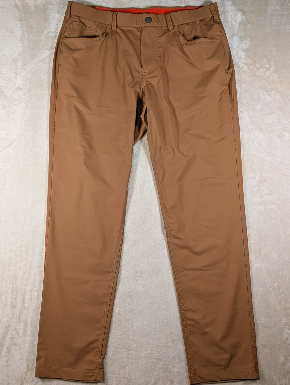 Redvanly Mens XL Brown Performance Golf Pants Stretch Flat Front Trousers 36x32